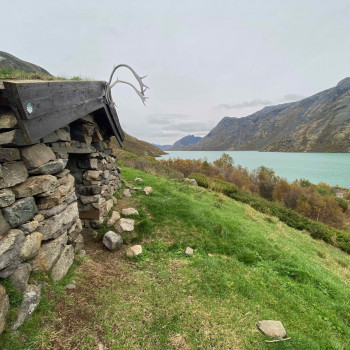 Traditional stone and turf hut