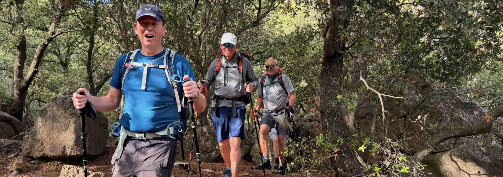 The lads enjoying the trail through the stunning Serra de Tramuntana mountain range.