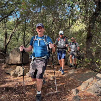 The lads enjoying the trail through the stunning Serra de Tramuntana mountain range.