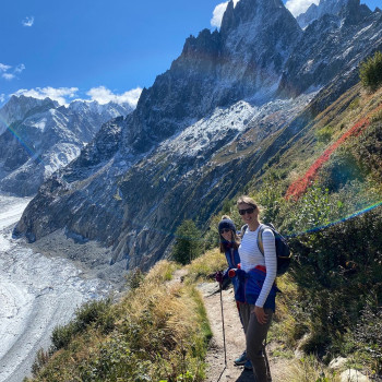 Taking in the views of Mer de Glace.