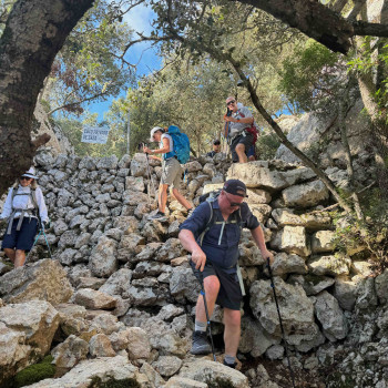 Negotiating the Rocky Mountain trails of Mallorca.