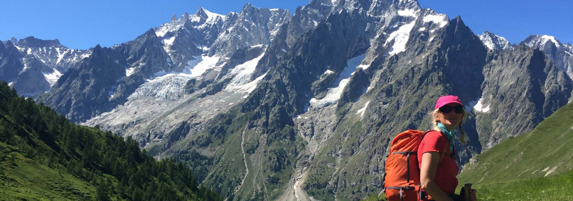 Classic Tour du Mont Blanc - the contrasting face of Mont Blanc on the Italian side